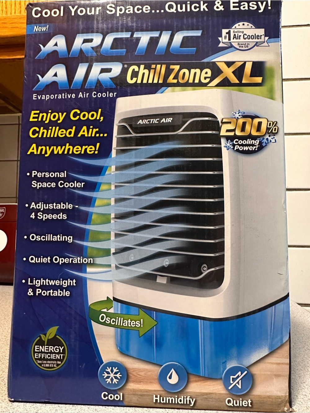 Chill Zone XL Personal Evaporative Cooler - Blue/White